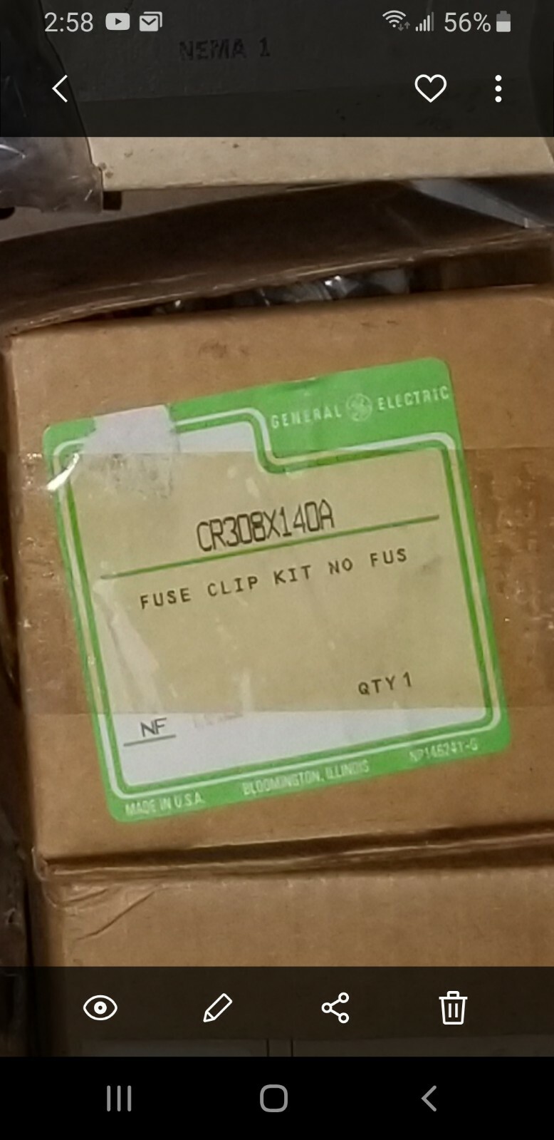 GE CR308X140A General Electric CLIP KIT ( NO FUSE ) - USA ~ NEW