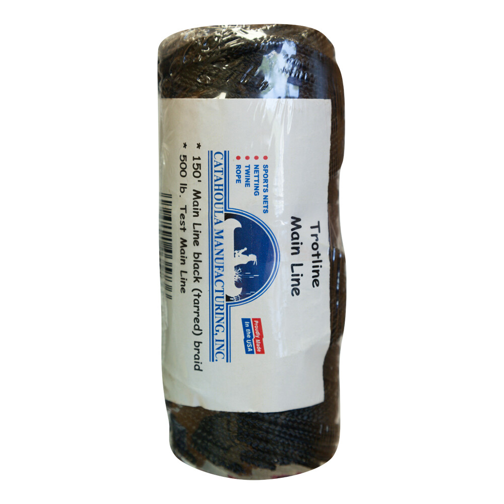 150 ft Tarred Braided Main Line for Trotline, 500 lb test, Made in USA