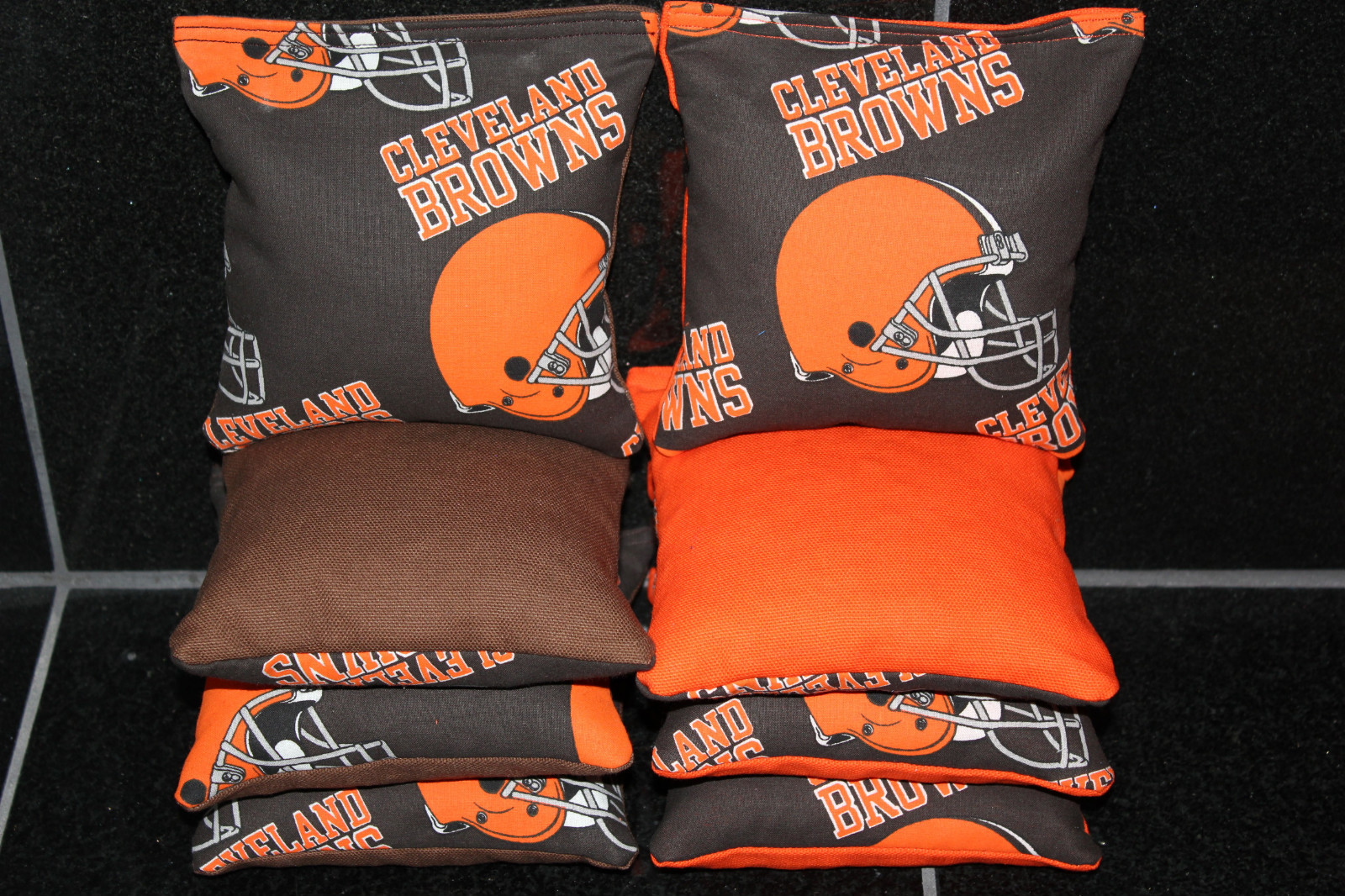 CLEVELAND BROWNS Cornhole Bean Bags ALL WEATHER Plastic Resin Filled Waterproof!