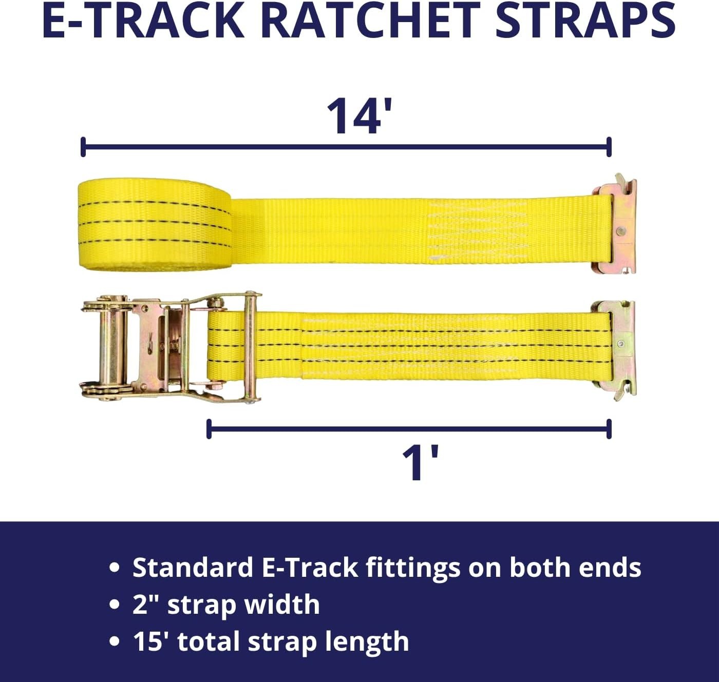 Cargo Control E Track Ratchet Tie Down Straps 2 In X 15 Ft 8 Pack