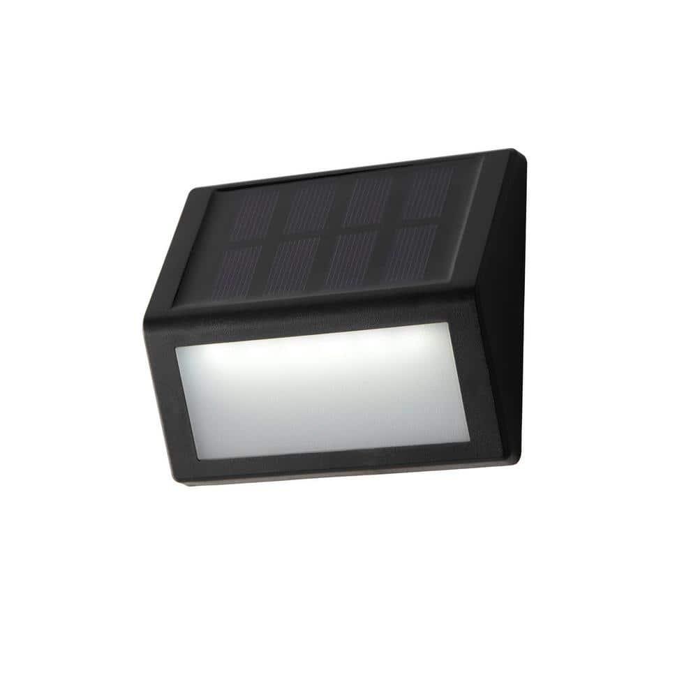 Hampton Bay Solar Stair Lights LED Outdoor Black Deck 4 Pack Weather Resistant