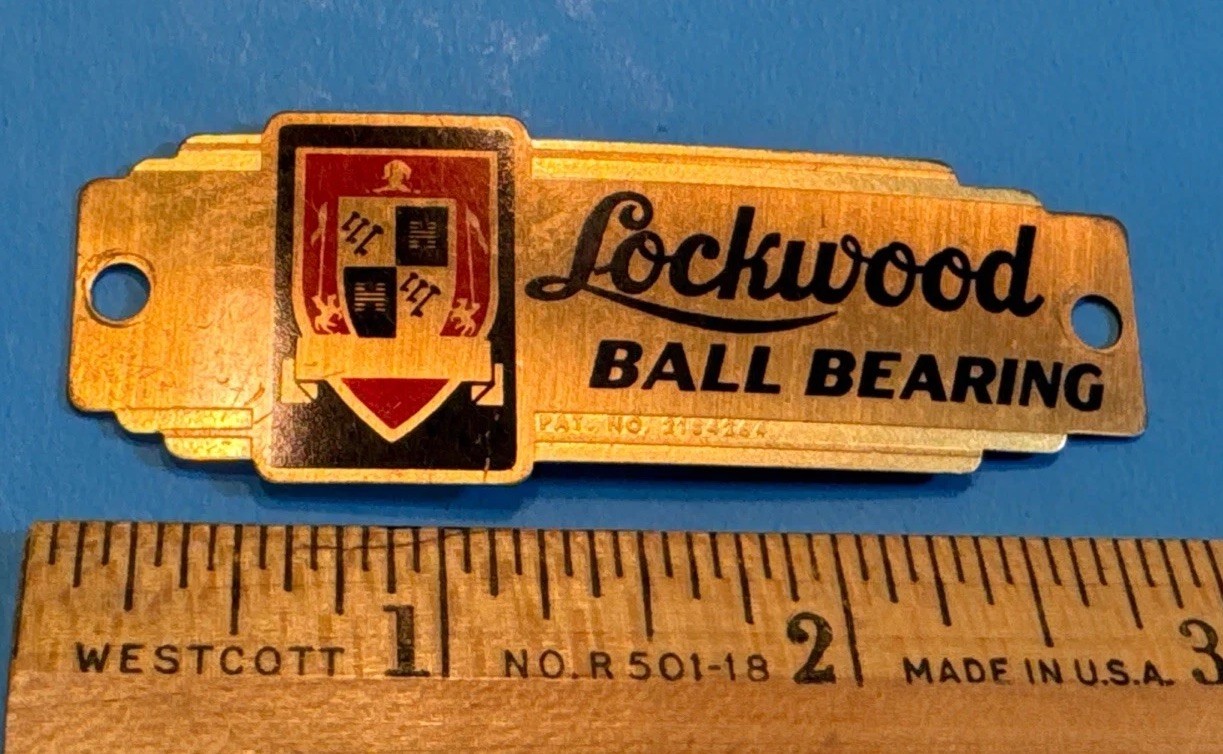 VTG BRASS Nameplate Lockwood Ball Bearing Pot Belly Door Closers Openers
