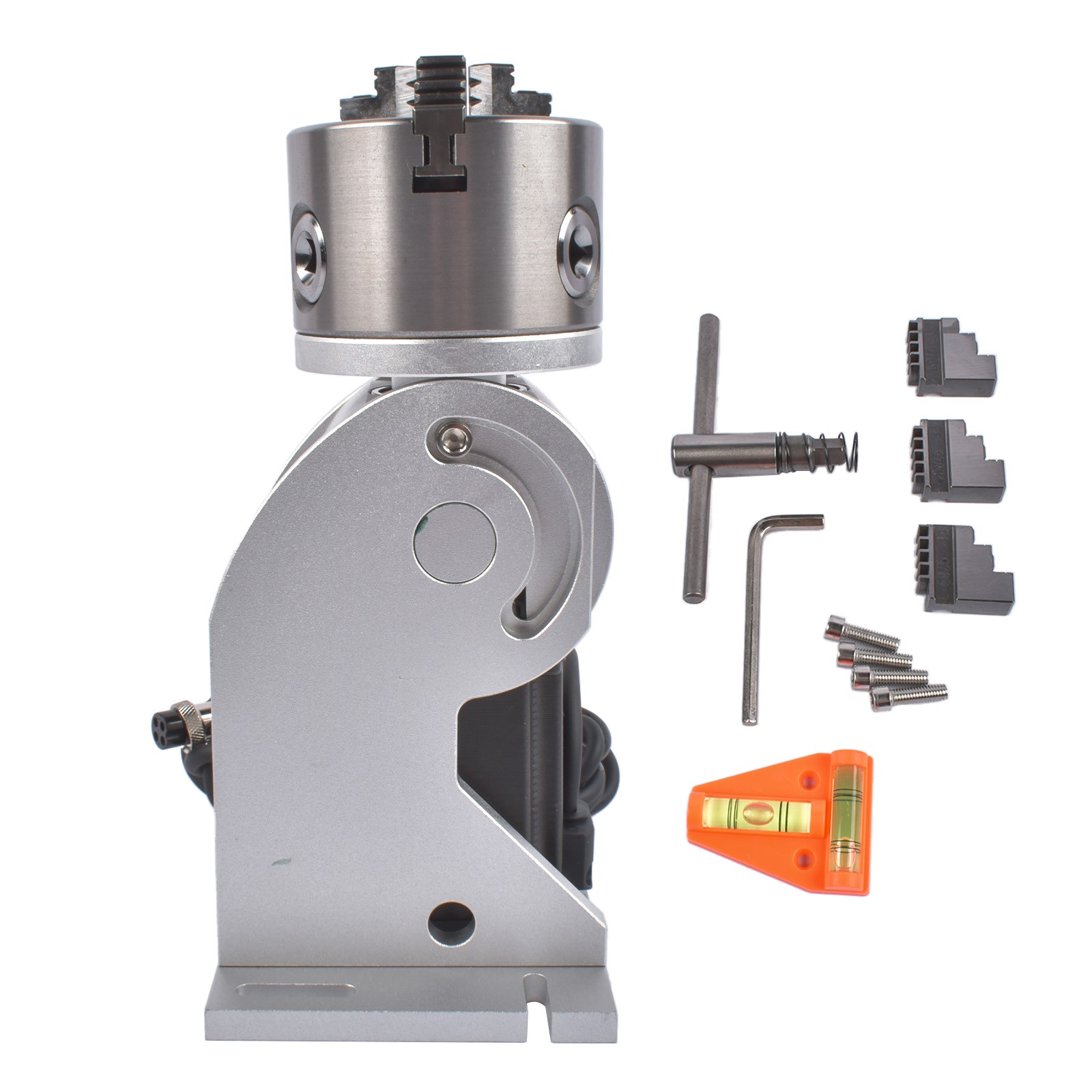 D80 Rotary Axis 80mm Lathe Rotary Chuck For Fiber Laser Engraver Carving Machine