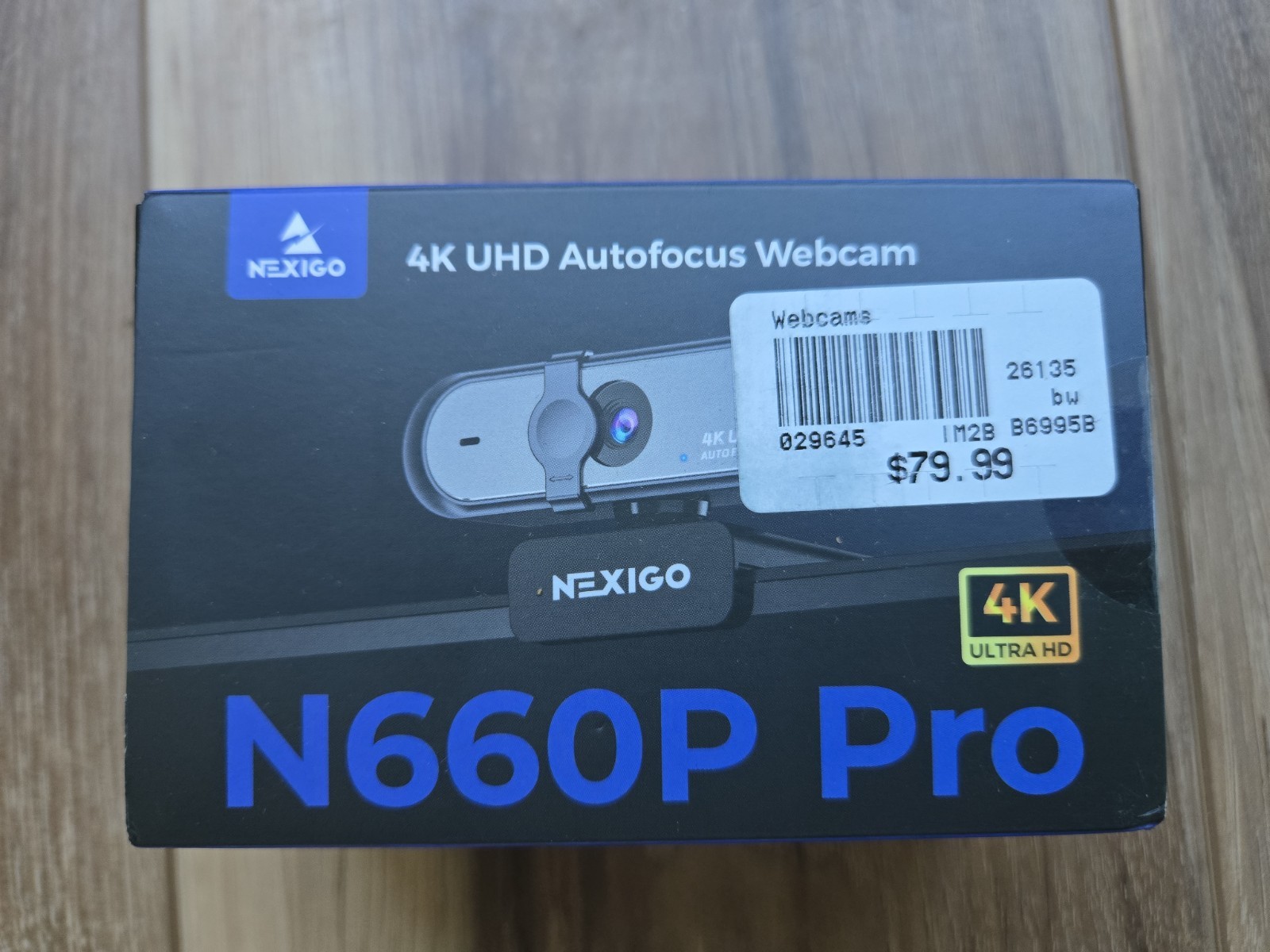 N660P Pro 4K Webcam with Distortion-Free Lens, 1080p 60 fps Autofocus USB Str...