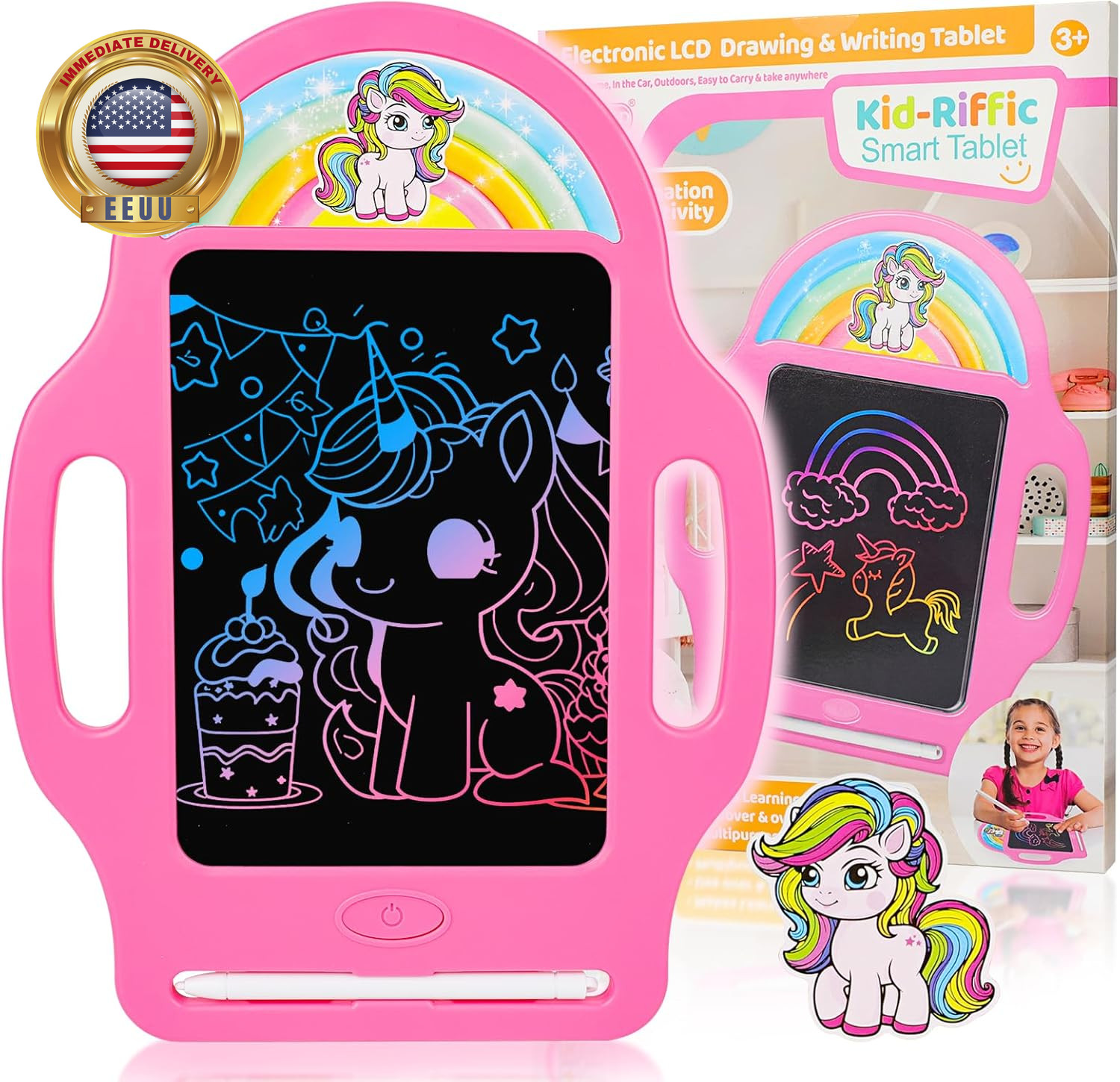Unicorn 8.5 Inch LCD Writing Tablet for Kids 2-6, Drawing Tablet Doodle Board wi
