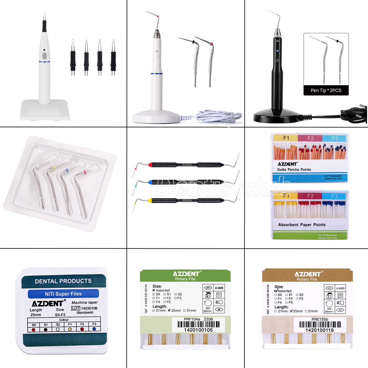 Dental Obturation System Endo Heated Pen/Gutta Percha Cutter/Needles Tips/Files