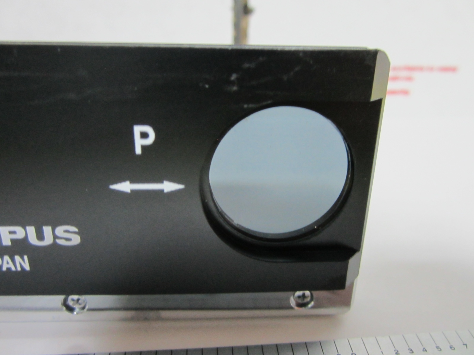 OLYMPUS MICROSCOPE SLIDE POLARIZER FILTER OPTICS BIN#54-12