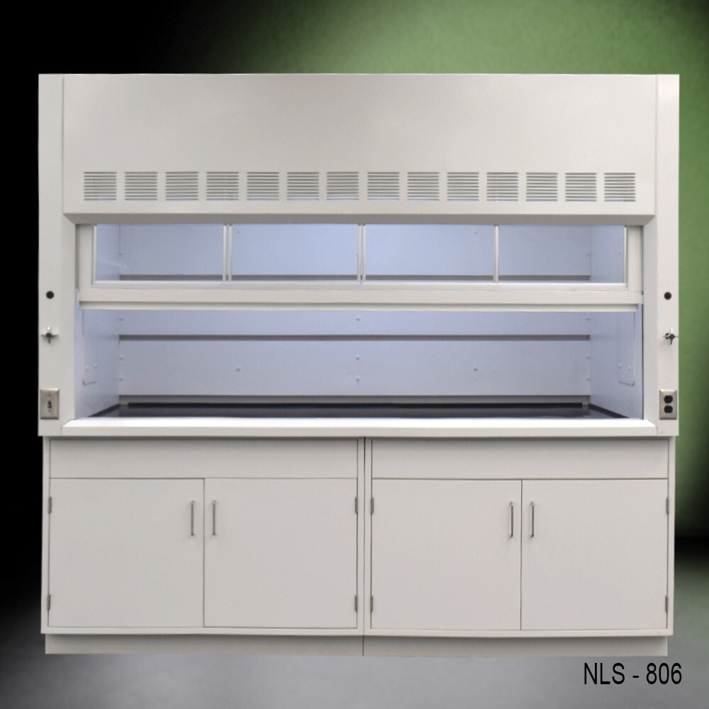 Fisher American 8' Chemical Fume Hood w/ Storage Cabinets / E1-250 B