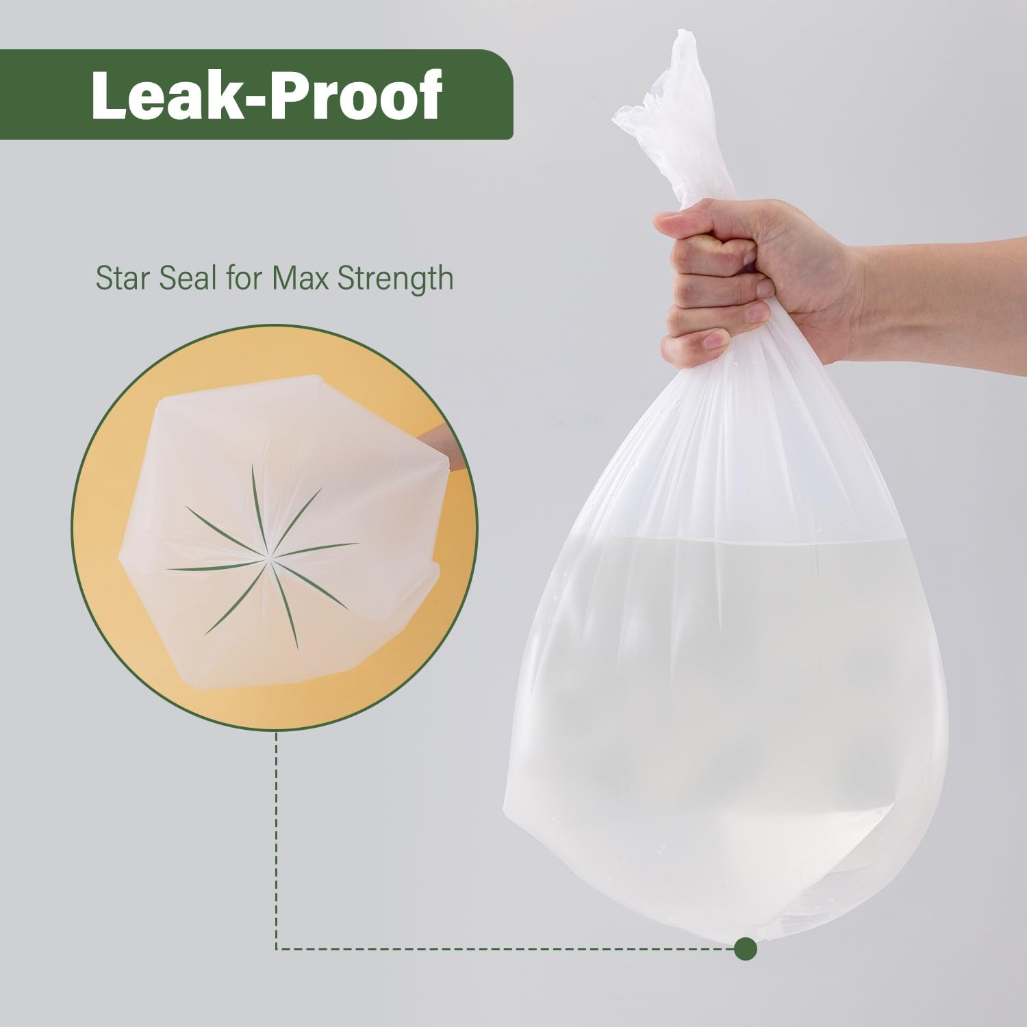 Jaoul 13 Gal Tall Kitchen Trash Bags Extra Strong 0.97 Mil Thick 260 Count