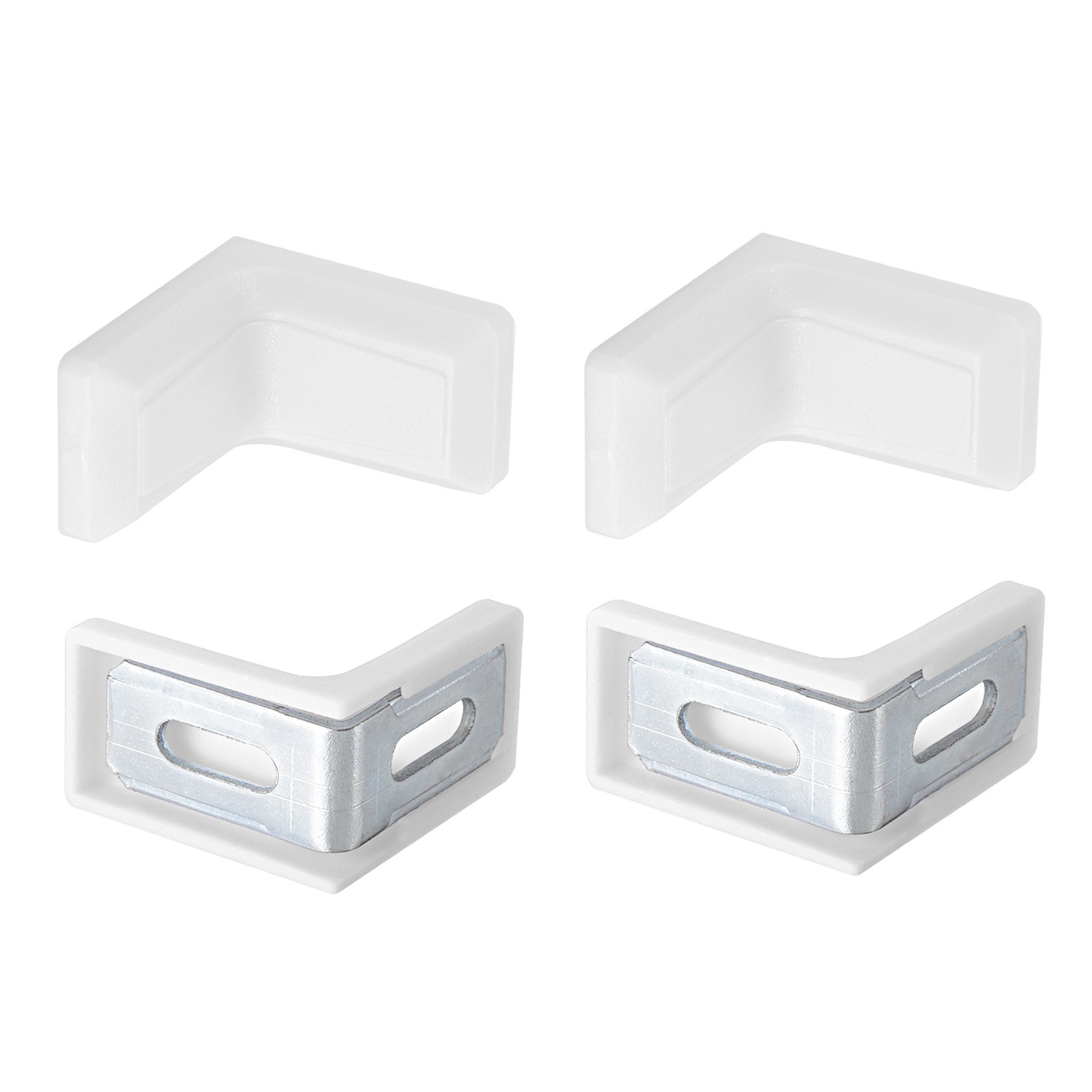4 Pack 29x29x18mm Plastic Corner Brackets 2 Holes L Right Angle Brace Brown