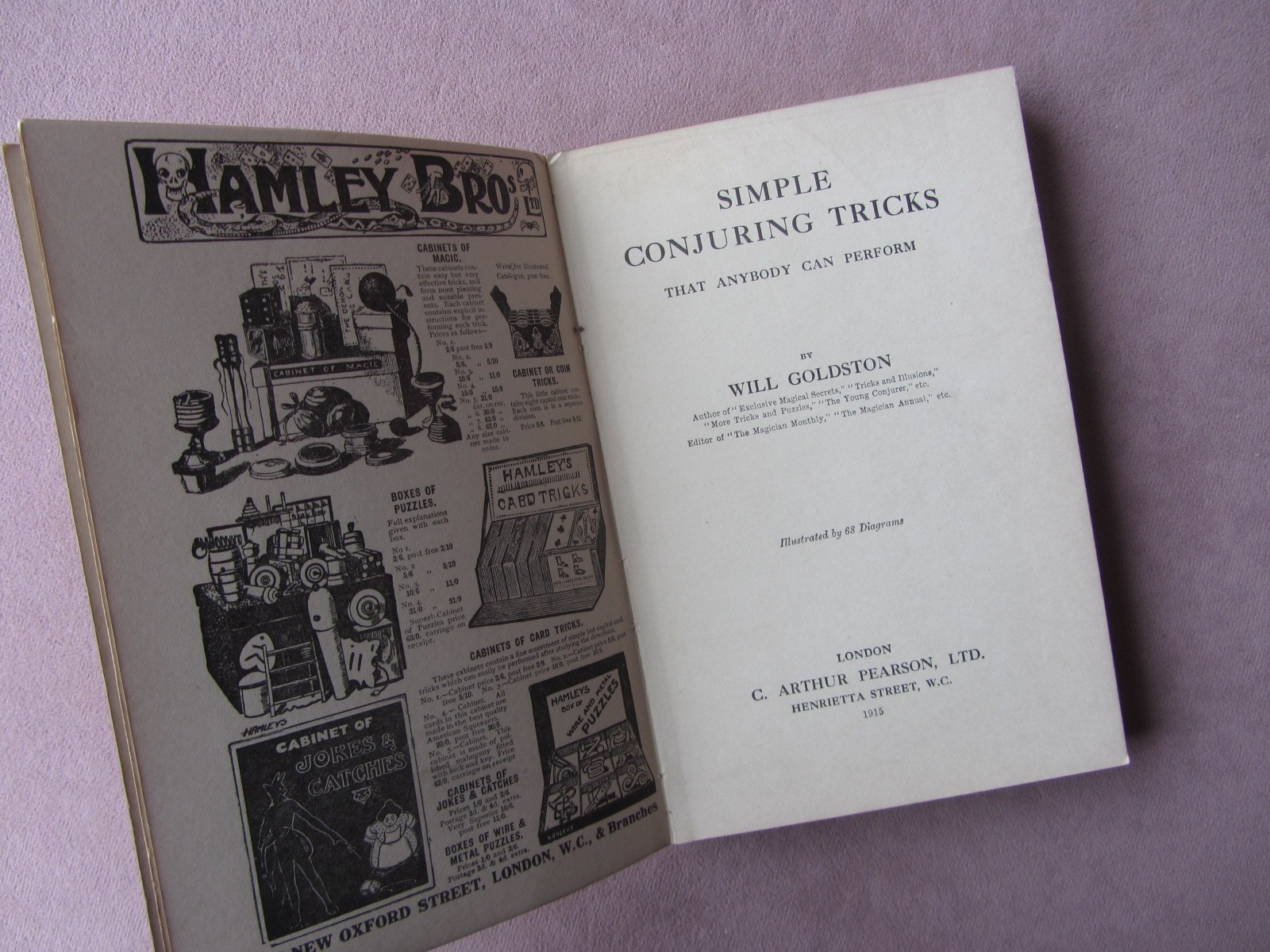 1915 Simple Conjuring Tricks That Anybody Can Perform Book Will Goldston Magic
