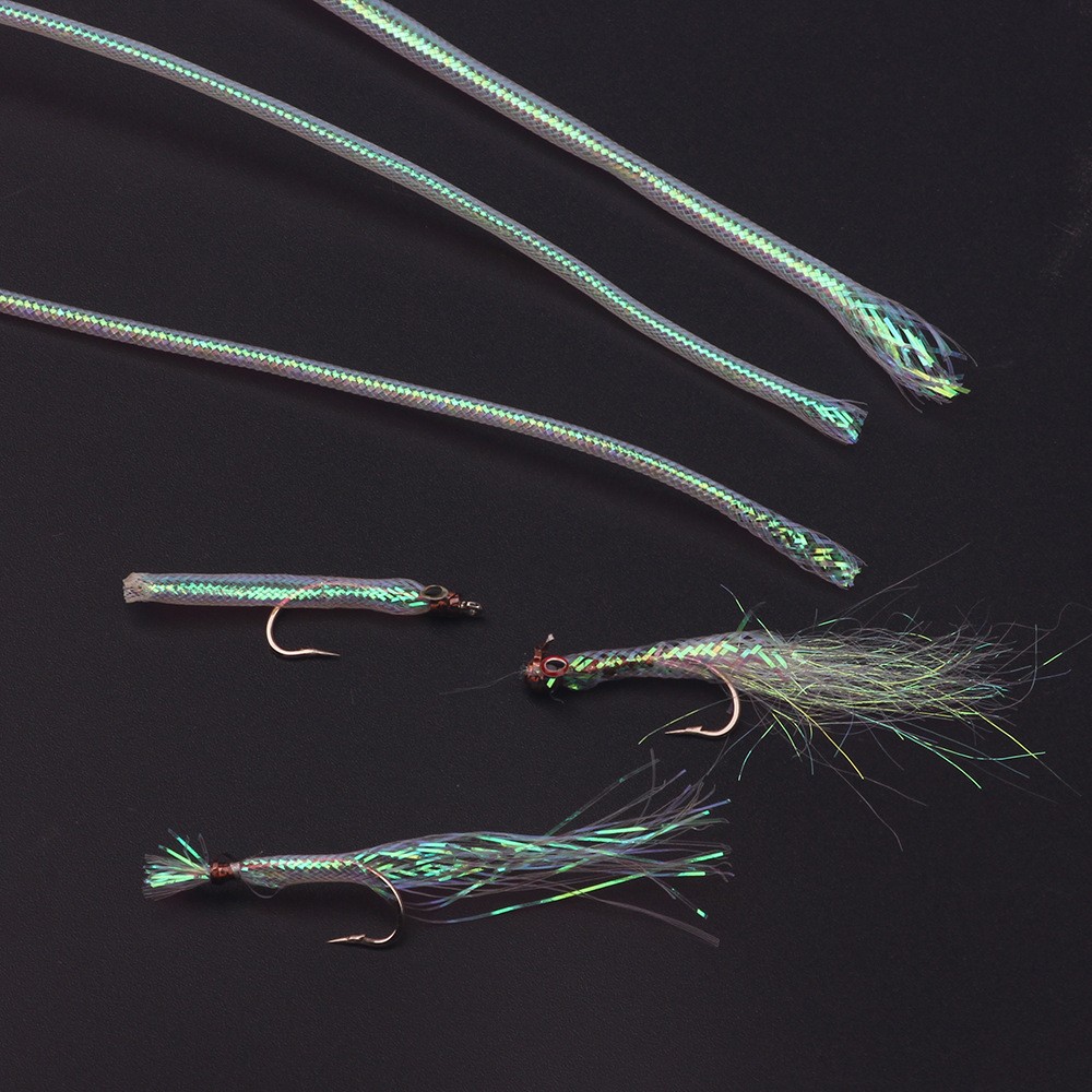 Holographic Tinsel Mylar Mesh Tube Braid Fly Tying Minnow Body Flash Material