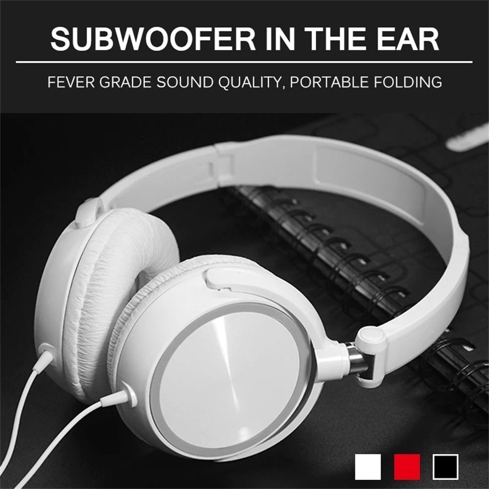 HD Sound Wired Headphones Over Ear Headset Music Stereo Earphones PC MP3 Phone