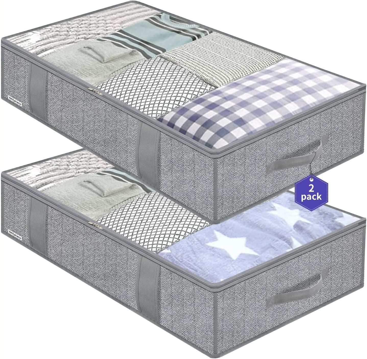 Underbed Storage Bag Set - Breathable, Durable & Stylish Design, 2 Pack