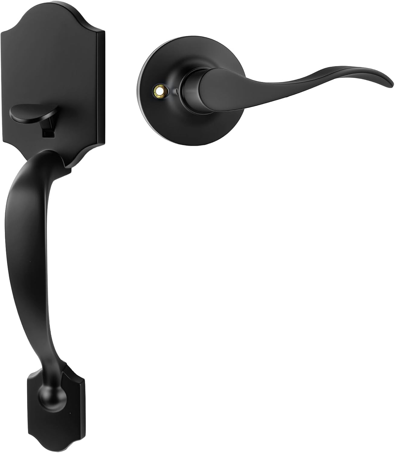 Black Front Door Handle, Door Handle Exterior, Single Cylinder Front Door Handle