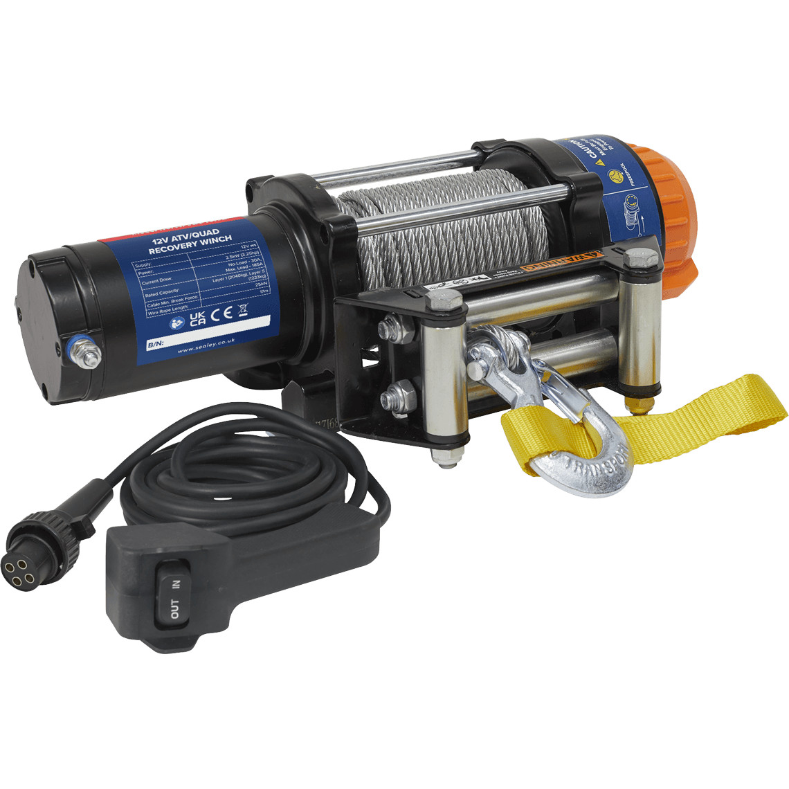 Sealey ATV2040 12v ATV and Quad Bike Recovery Winch 2040kg