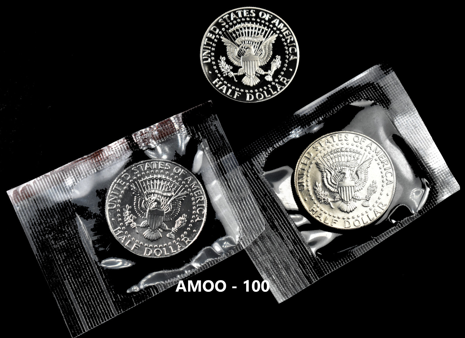 2005 P D S Kennedy Half Dollar Proof and 2 B.U. 3 Coin Set