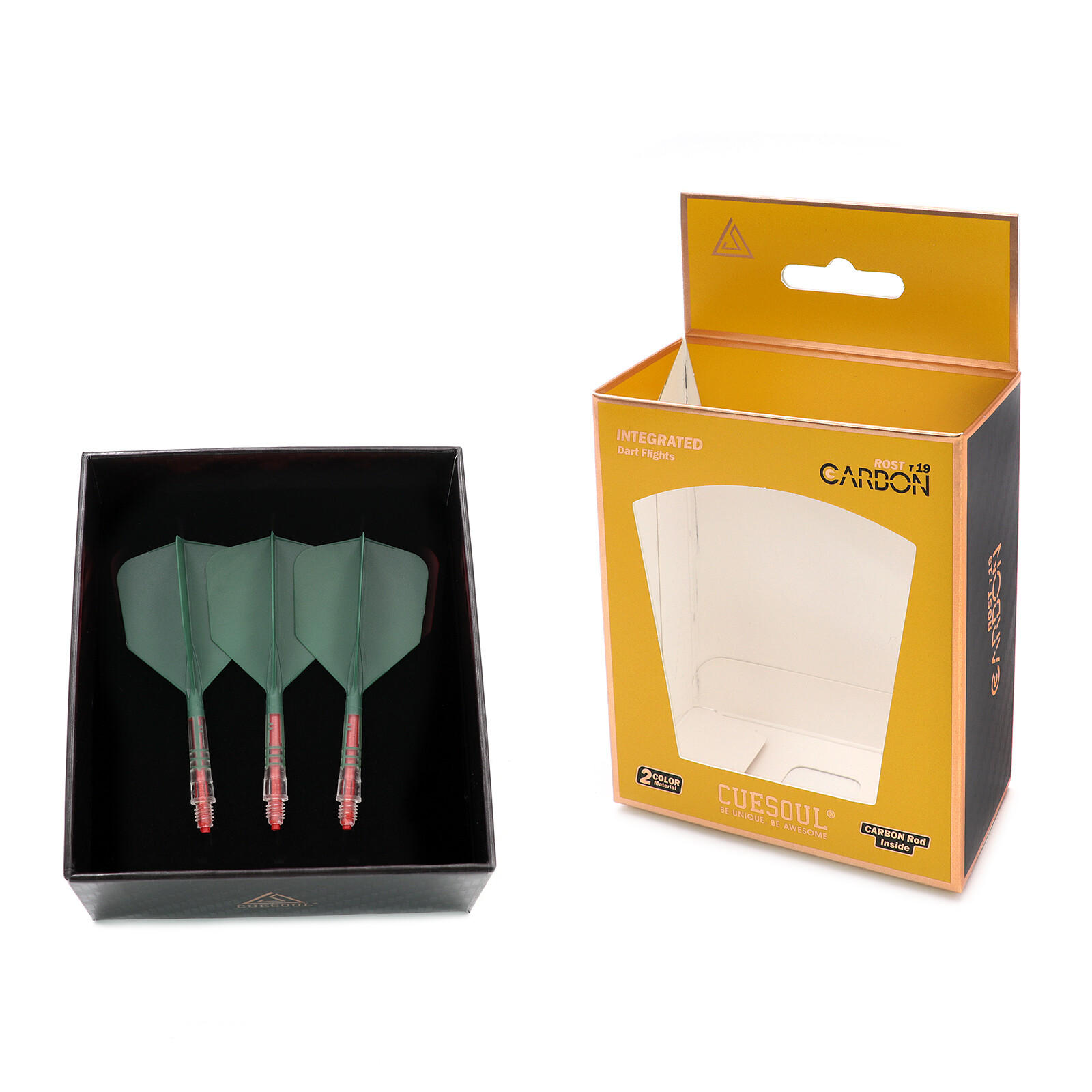 CUESOUL ROST T19 Carbon Integrated Dart Shaft and Flight 27mm-Big Wing Shape