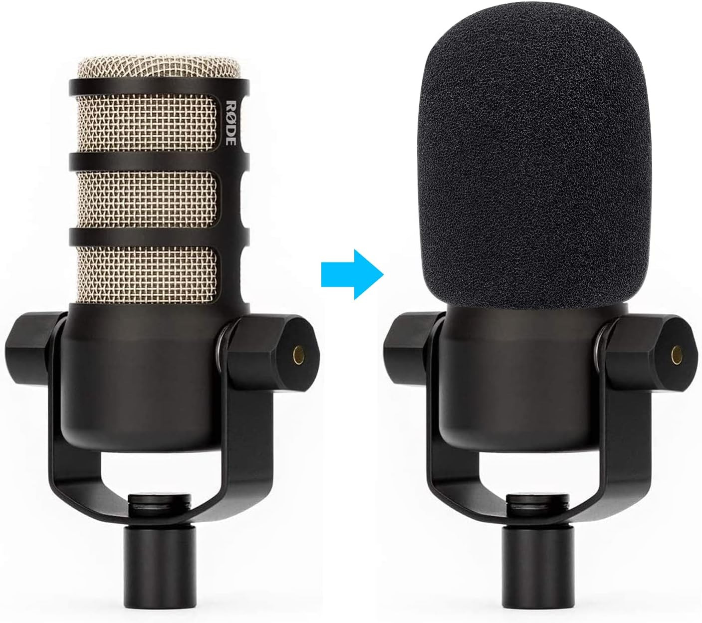 PodMic Pop Filter Foam Cover - Mic Windscreen Wind Cover Customized for Rode Pod