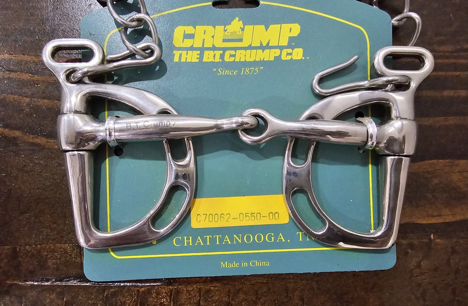 B. T. Crump Smooth Mouth Single Joint Slotted Kimberwick Horse Bit