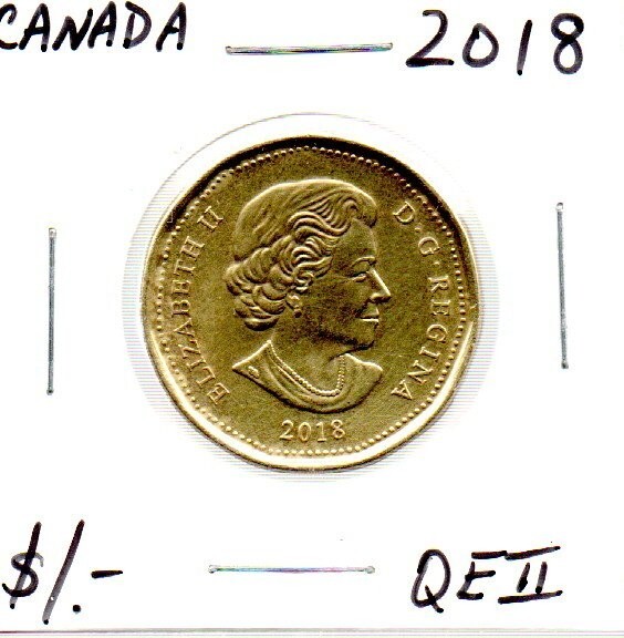 Canada 1 Dollar Coin 2018 Queen Elizabeth II As Pictured