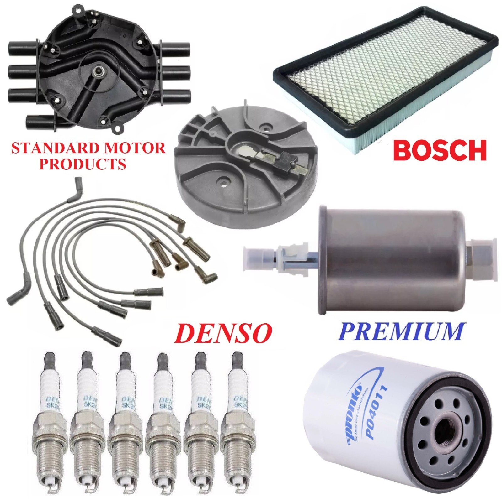 Tune Up Kit Filters Cap Wire Spark Plugs Fit GMC JIMMY V6; 4.3L; 4WD 2000-2001