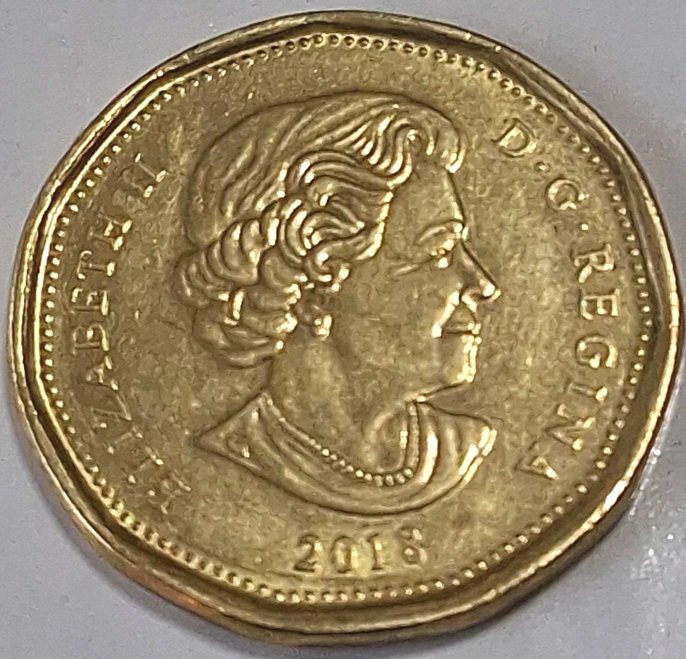 2018 CANADA 1 DOLLAR Coin - Authentic VF QE2 Loonie Theme