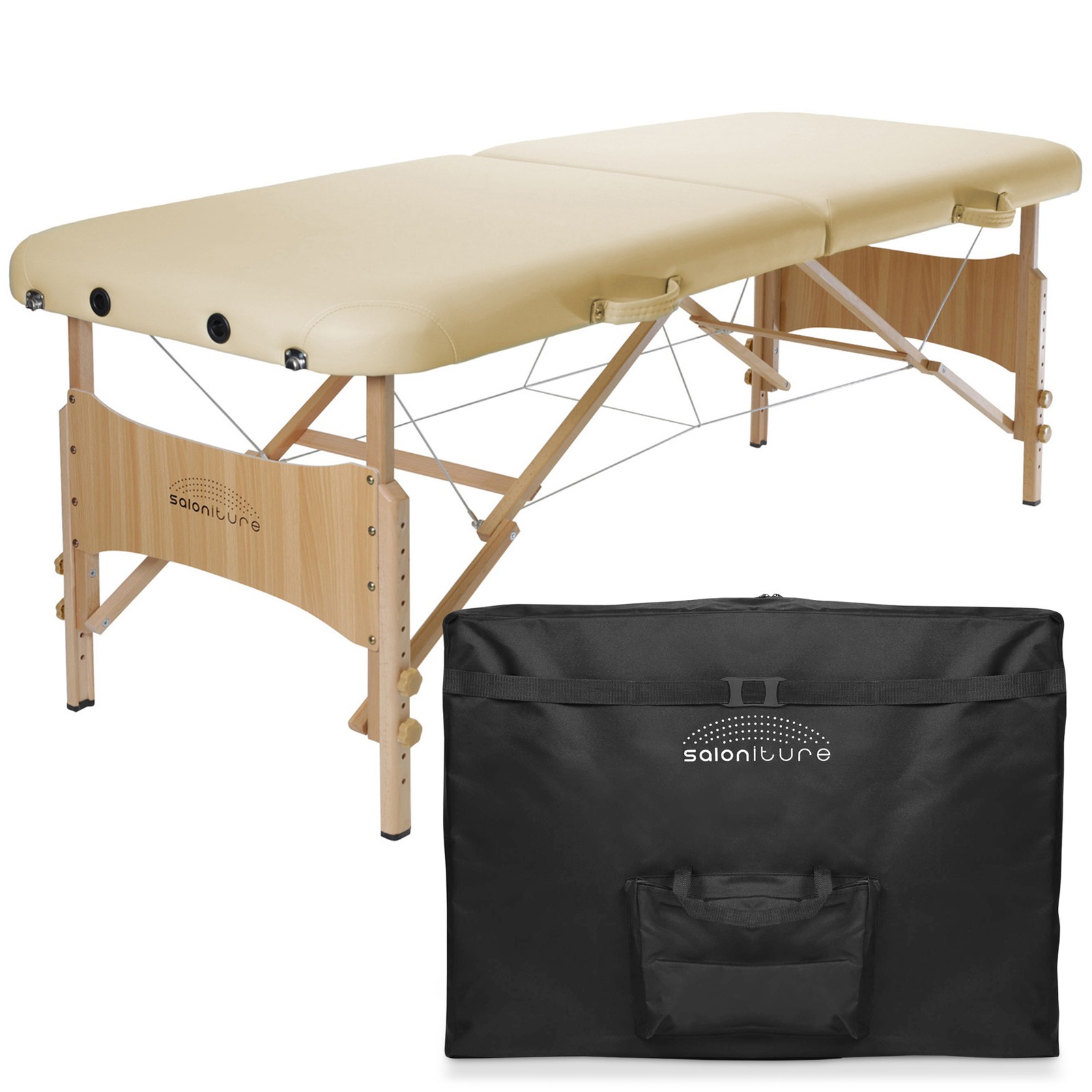 OPEN BOX - Basic Portable Folding Massage Table - Cream