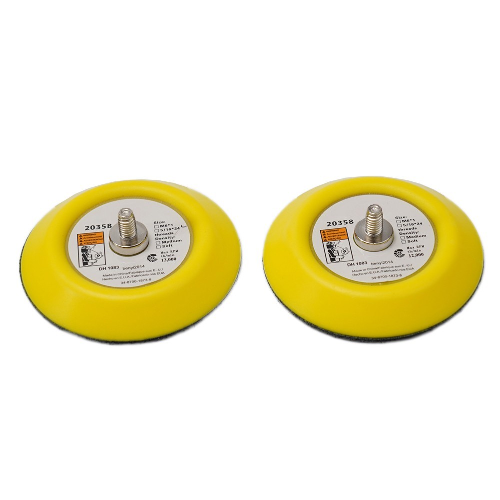 Pack Of 2 Sanding / Backing Pads Hook&Loop M6 Thread For Air Sander Polishing A