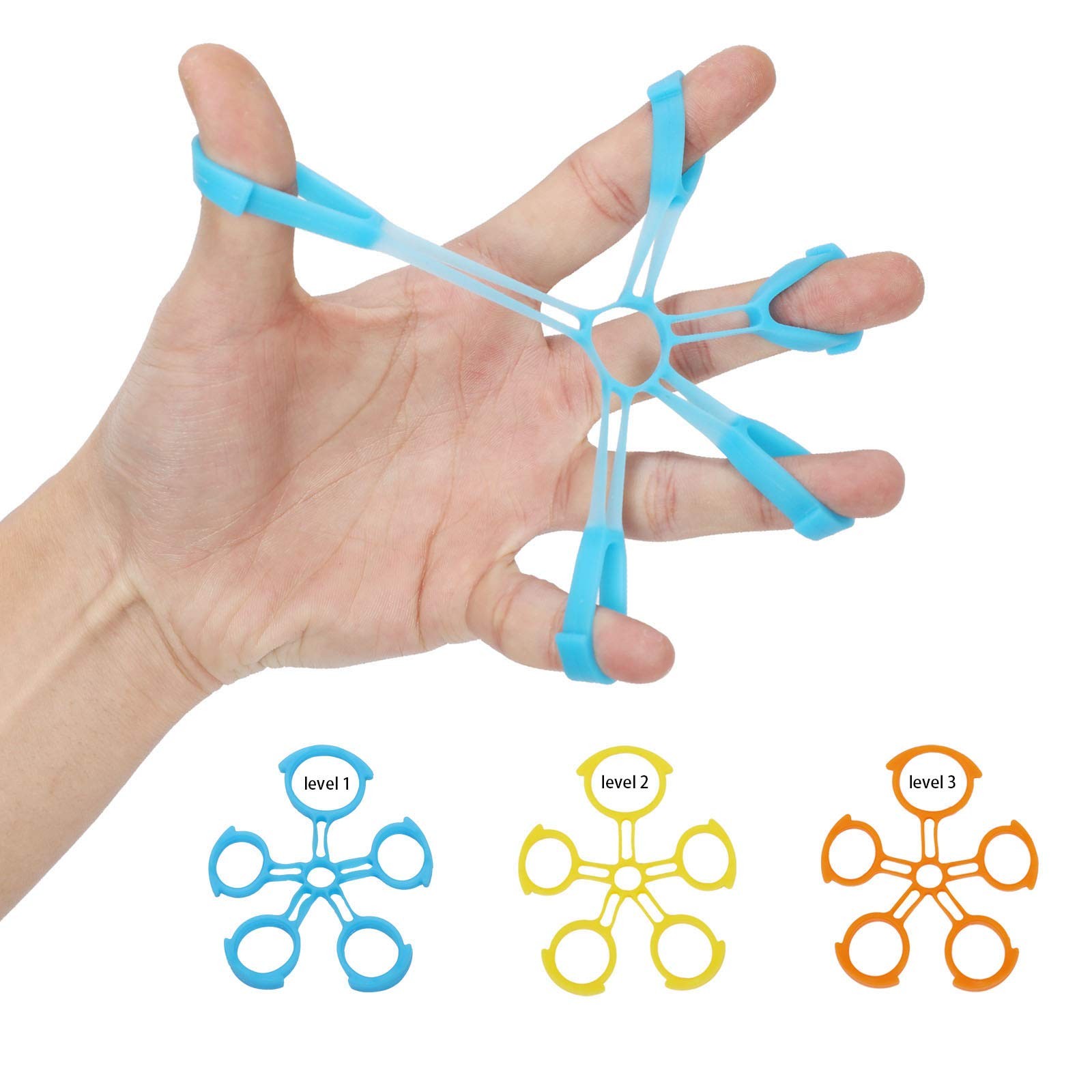 Finger Strengthener & Finger Stretcher Hand Extensor Exerciser Set for Arthri...