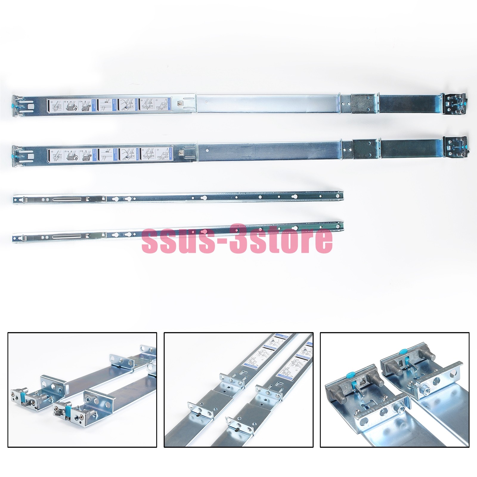 1U Static Ready Rails Kit 053D7M For Dell R410 R420 R630 R440 R640 R740 R6415