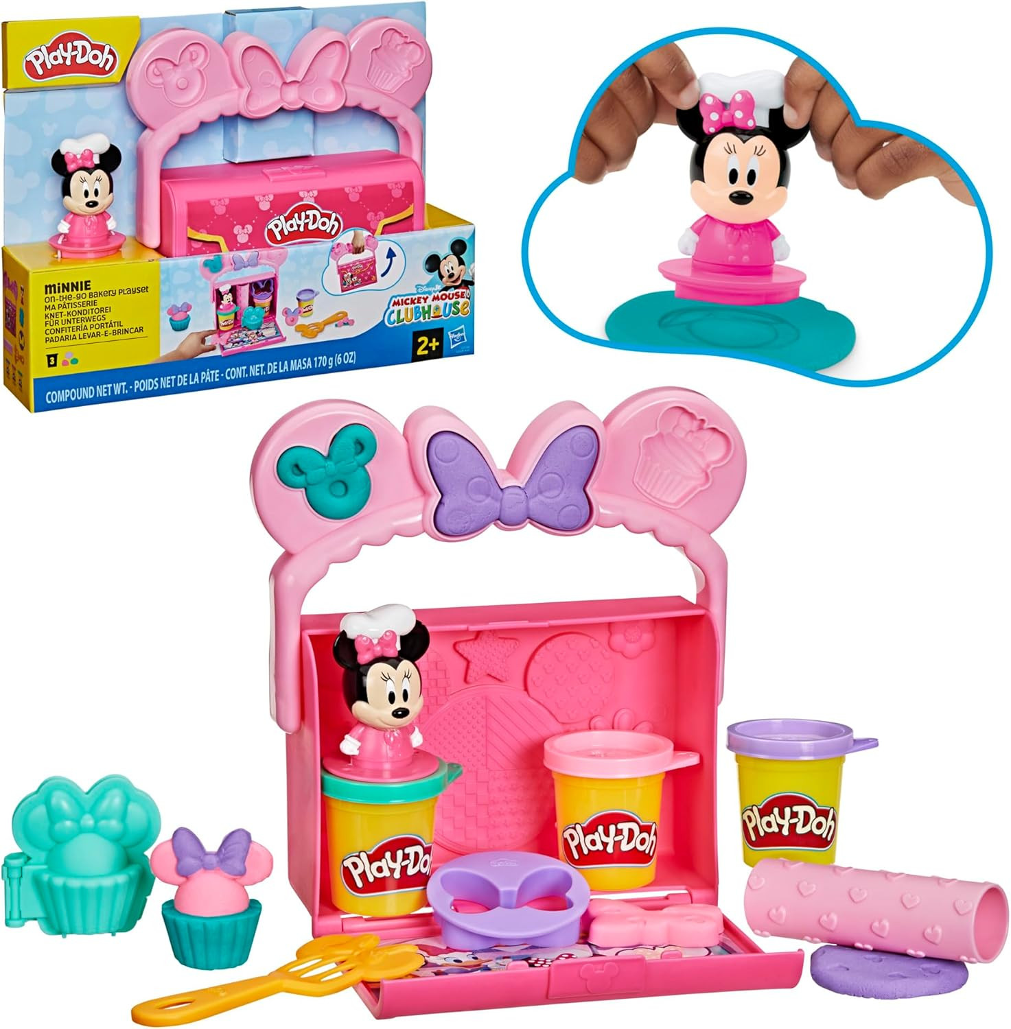 Play-Doh Disney Junior Mickey Mouse Clubhouse Minnie Mouse On-The-Go Bakery Set