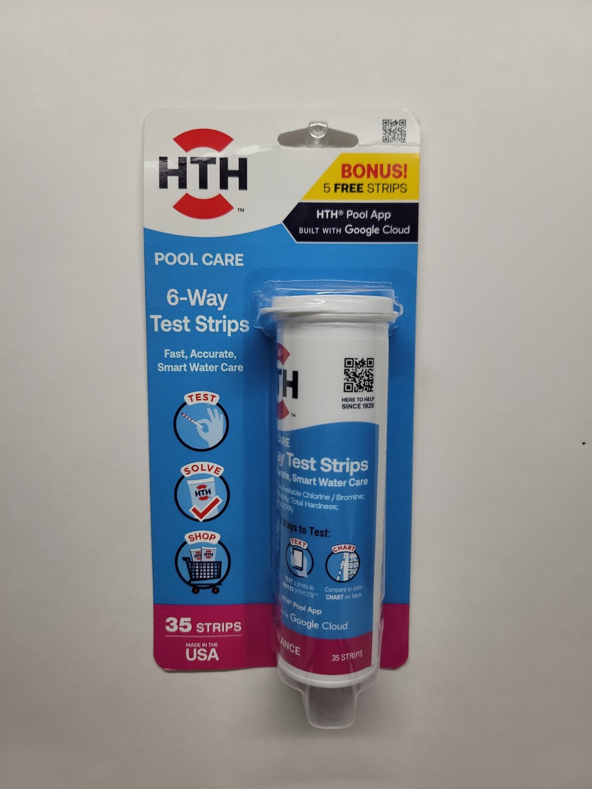 HTH 6-Way Swimming Pool Water Test Strips 35 Strip Pack 04/2025 HTH-1279