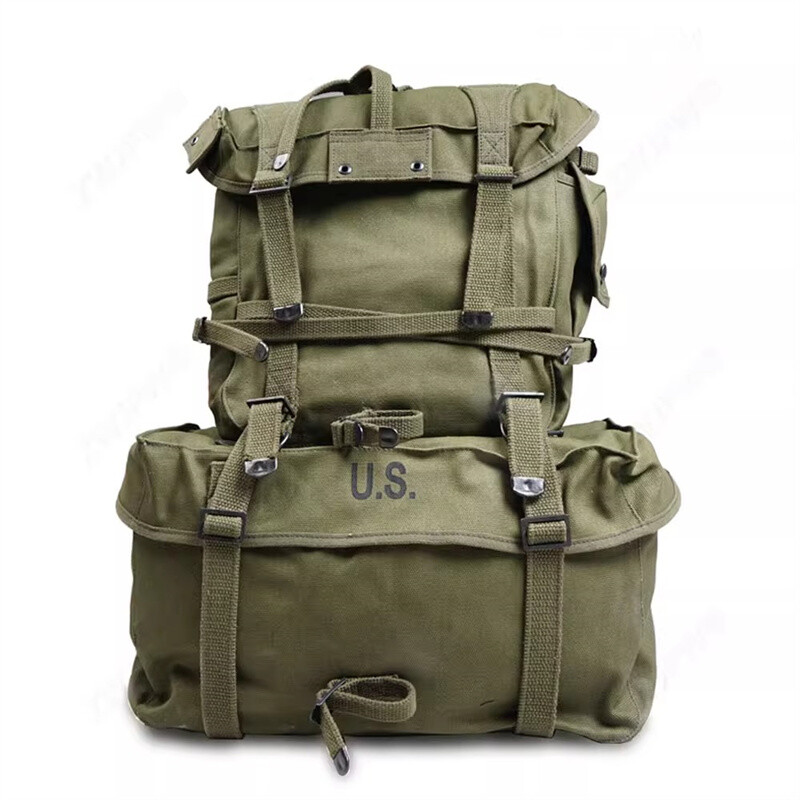 Vietnam War US Army M1945 Backpack Knapsack Set Upper Pack + X Strap Military