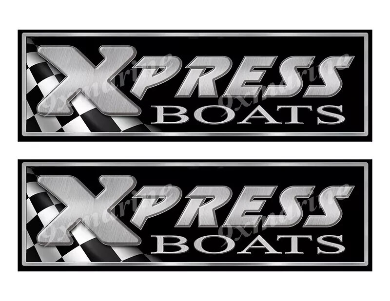 XPRESS Boats Name Plate Vinyl Decal Boat Stickers 2 PC Set, 10" x  3.5"