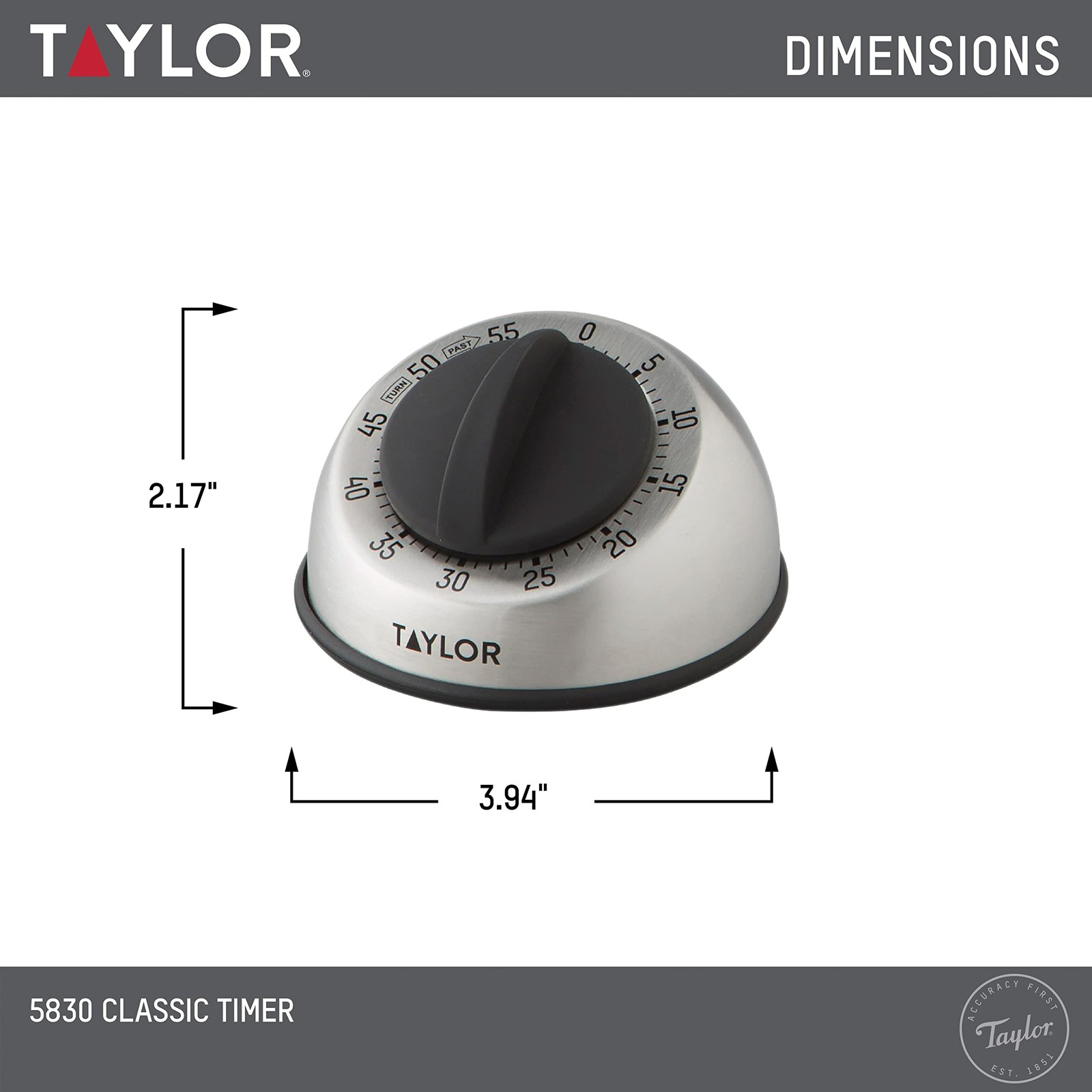 Stainless Steel Mechanical Timer for School, Projects, Cooking, and Learning