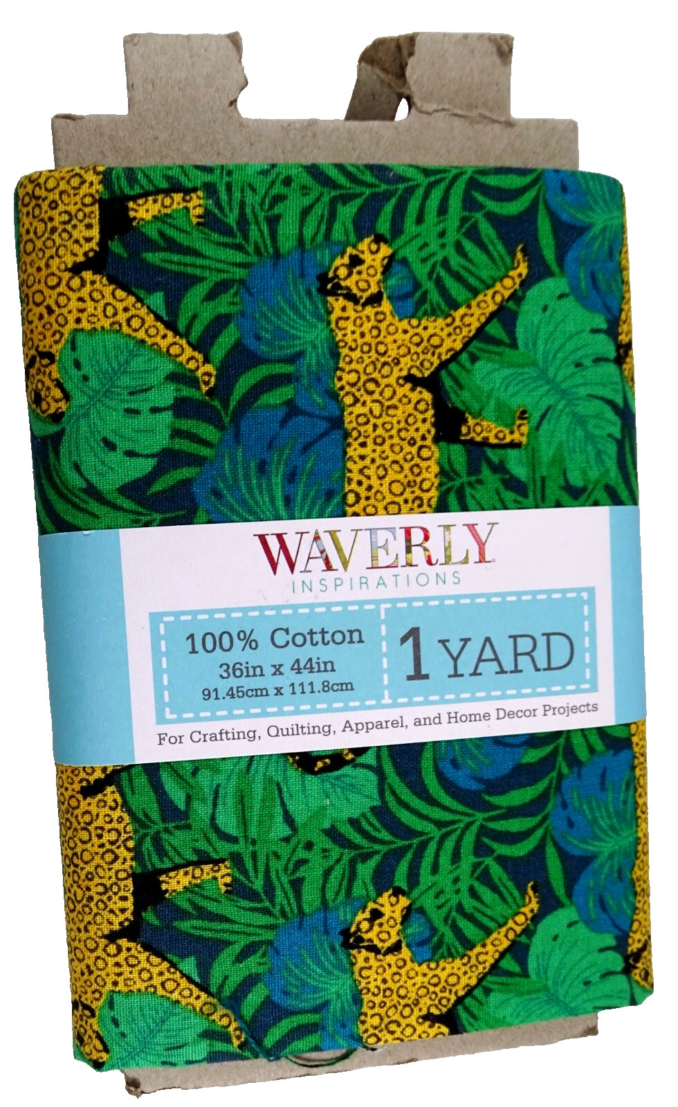 Leopard Waverly Inspirations Teal Leaves 1 yard Sewing Craft