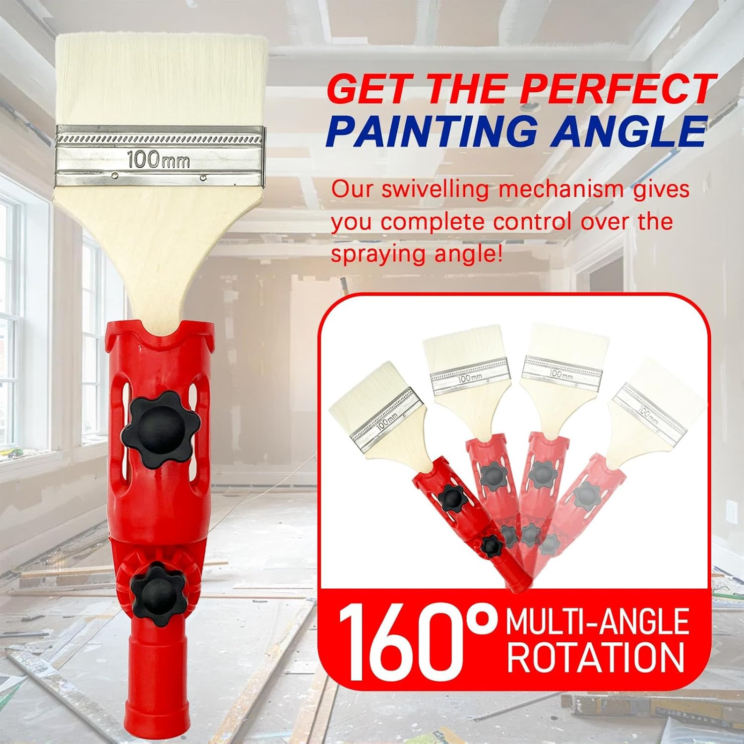 Multi-Angle Paint Brush Extender for High Ceiling, 1 PCS Extension Pole Attachme