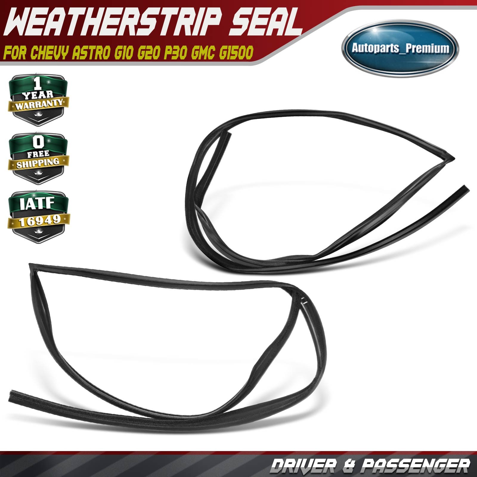 2x Front Glass Run Window Channel Weatherstrip Seal for Chevy G10 G20 GMC G1500