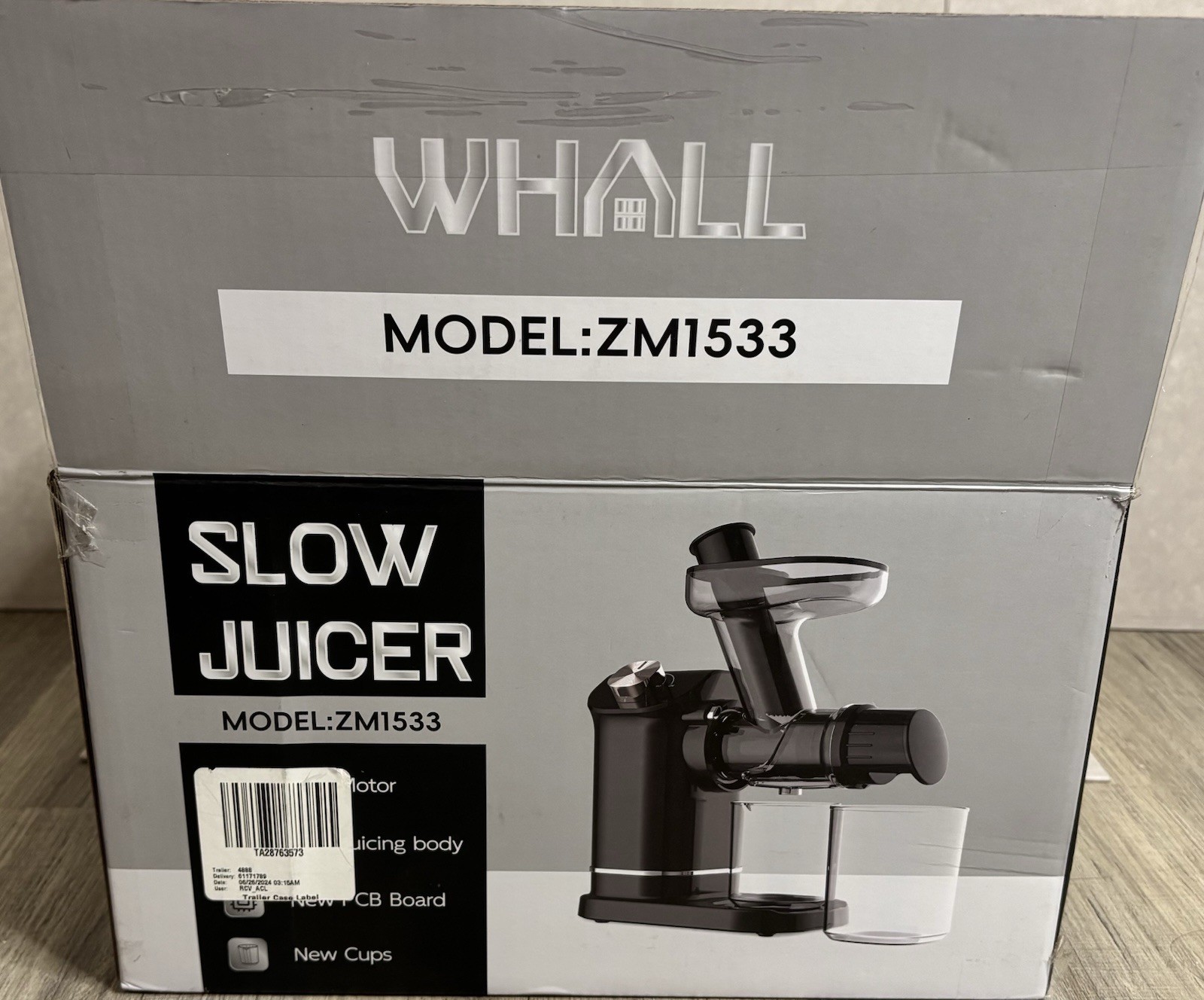WHALL ZM1533 High Juice Yield Cold Press Masticating Juicer (Black)