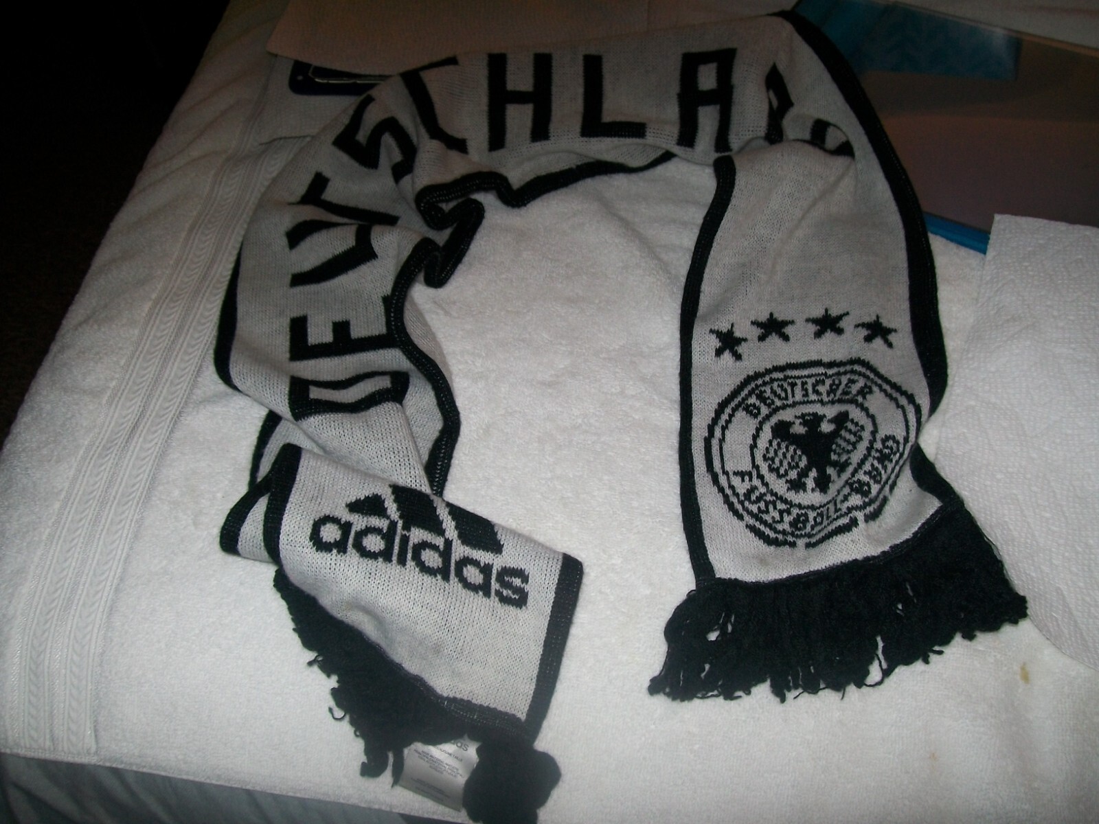 BLACK & GRAY 52" ADIDAS DEUTSCHLAND SCARF,FUSSBALL-BUND