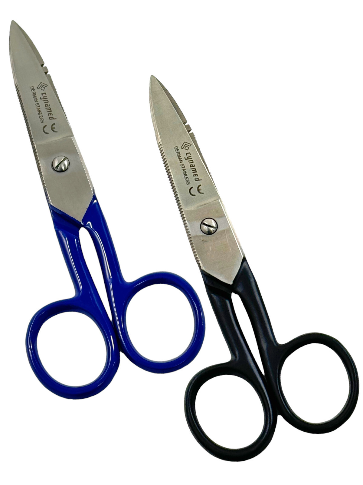 Electrical Wire Cutting and Stripping Scissors 5.25in,Black & Blue - Set of 2