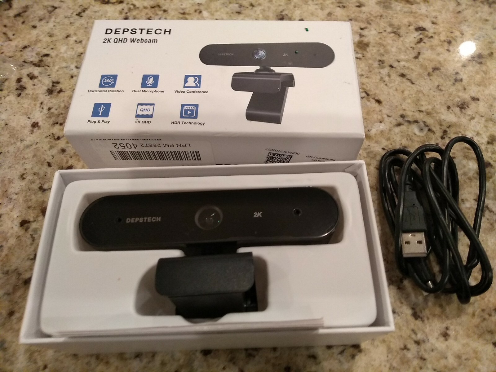 Webcam with Microphone, DEPSTECH 2K QHD USB Web Camera Plug & Play Sku#80