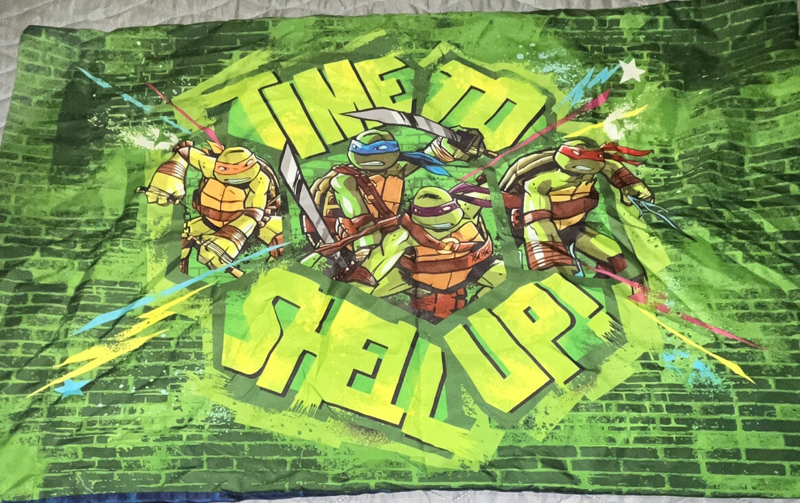 Teenage Mutant Ninja TURTLES Time to Shell Up Pillow Case (Microfiber Fabric)