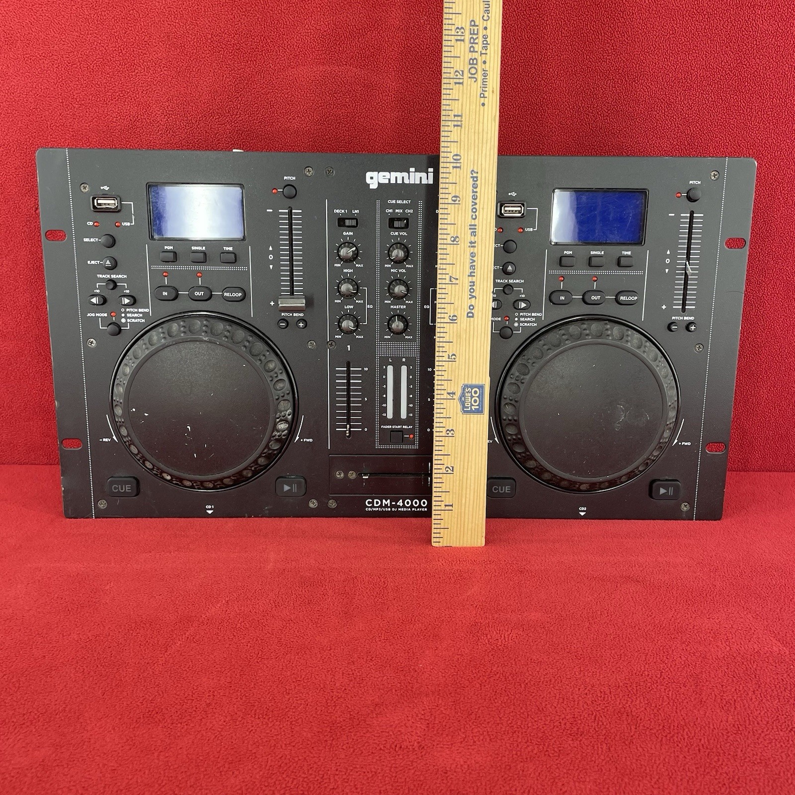 Gemini CDM-4000 Dual CD/USB DJ Media Player Console Only Half Usable