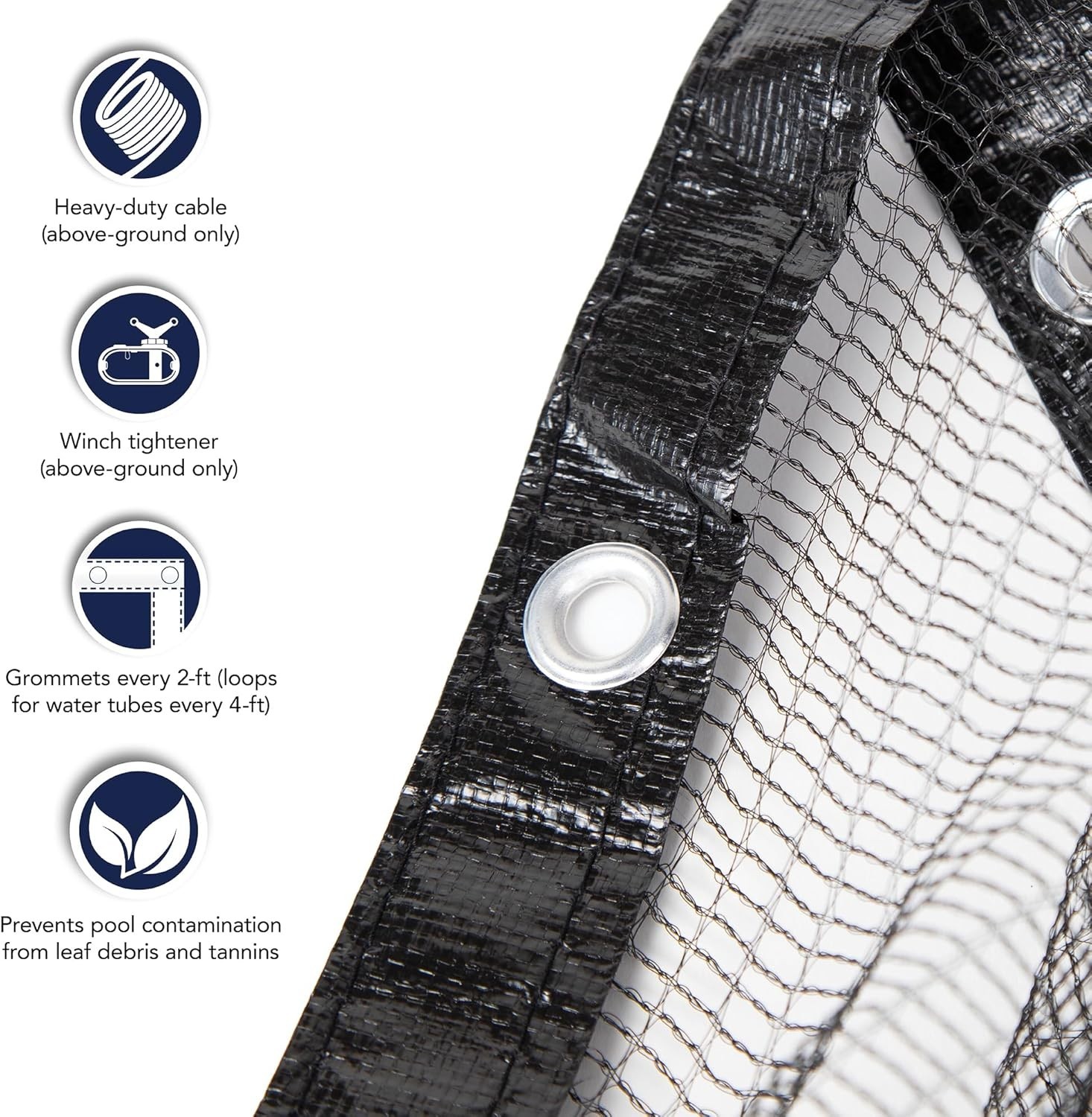 Polyethylene Round Leaf Net Pool Cover 27 ft - Easy Maintenance Solution