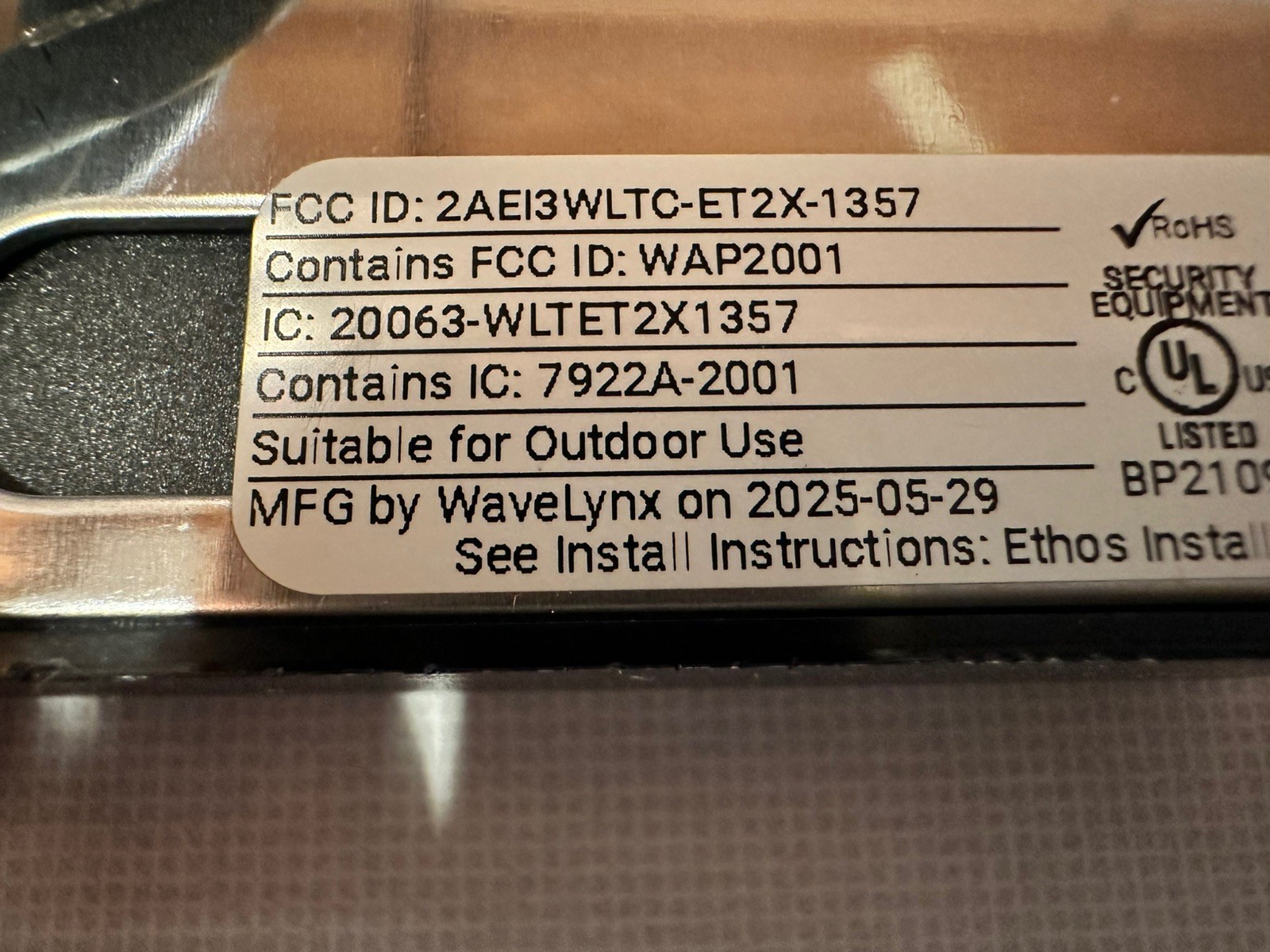 WAVELYNX ET20-7WS SINGLE GANG MULTI TECHNOLOGY READER Prox13.56MHz WITH BLE