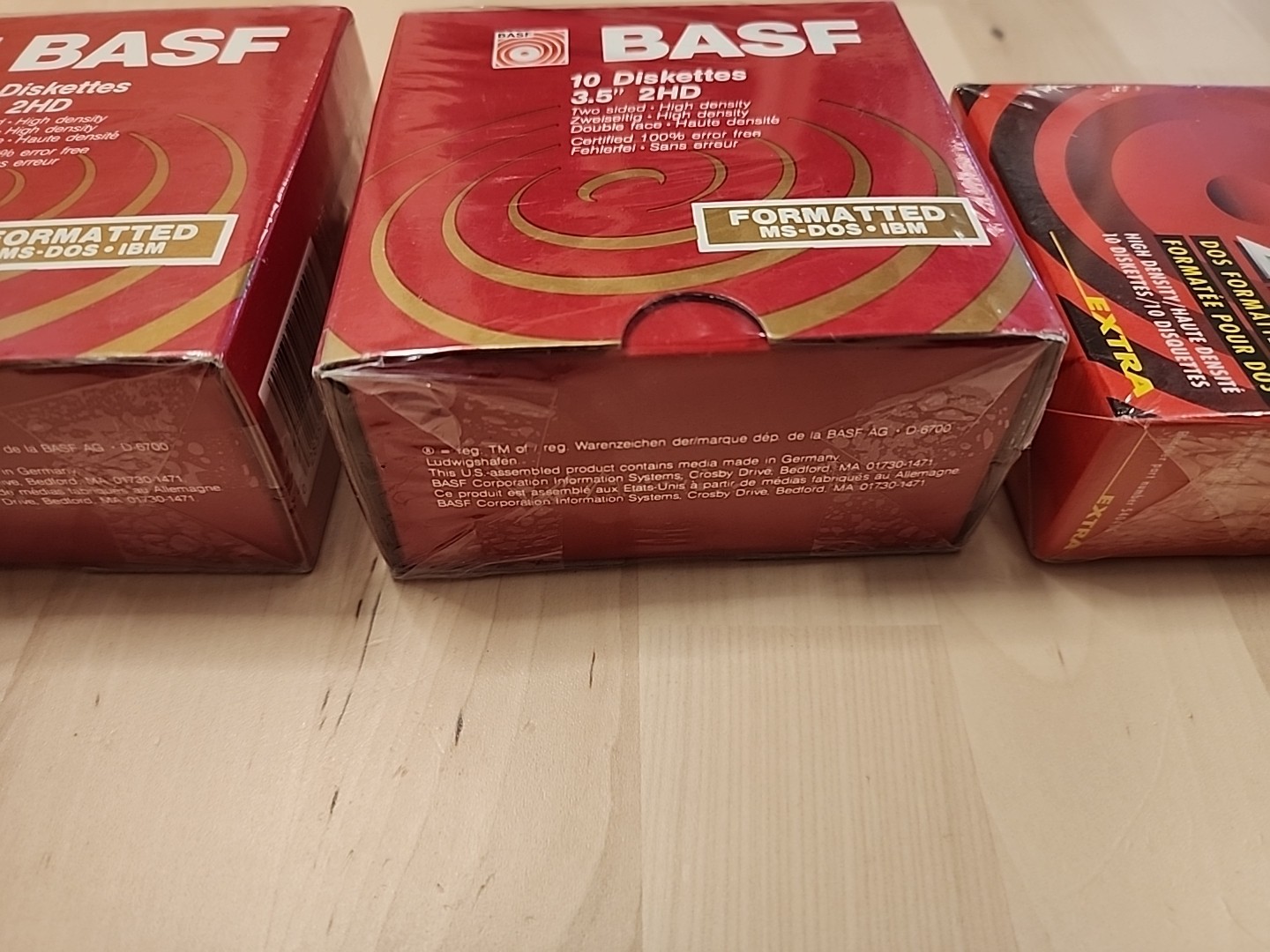 3 Boxes Of BASF 10-Pack Diskettes 3.5" 2HD DOS Formatted (30 Diskettes Total)