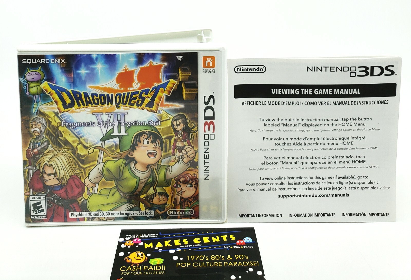 Dragon Quest VII: Fragments Of The Forgotten Past (Nintendo 3DS) Case & Insert