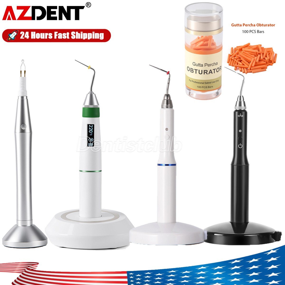 Dental Endo Obturation System Heated Pen/ 100Pcs Pellets Bar/Gutta Percha Cutter